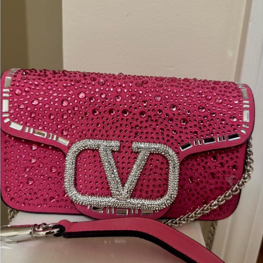 Valentino Pink and Black Designer Bag